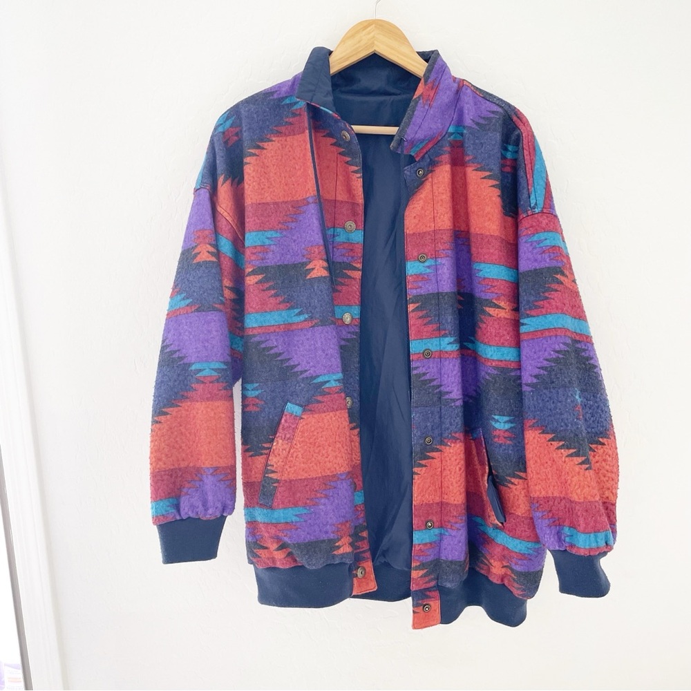 Vintage Aztec windbreaker bomber jacket size medium